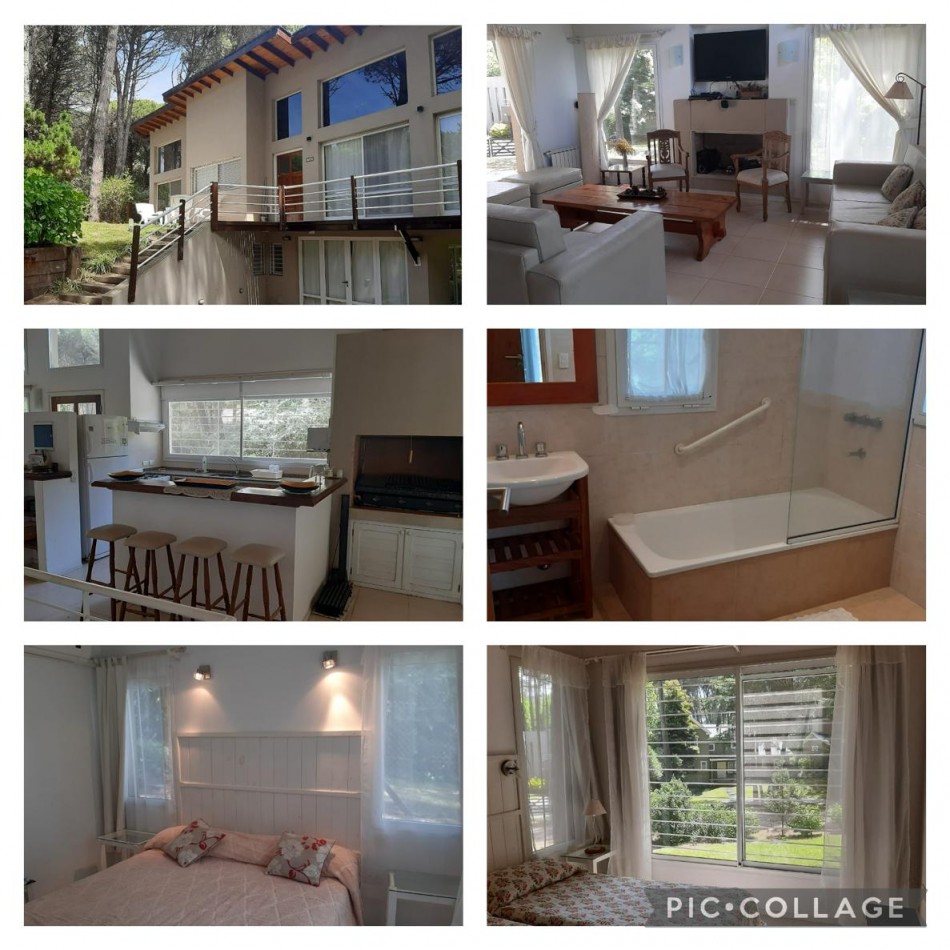 Hermosa casa en barrio tradicional de Carilo con pileta climatizada cubierta.