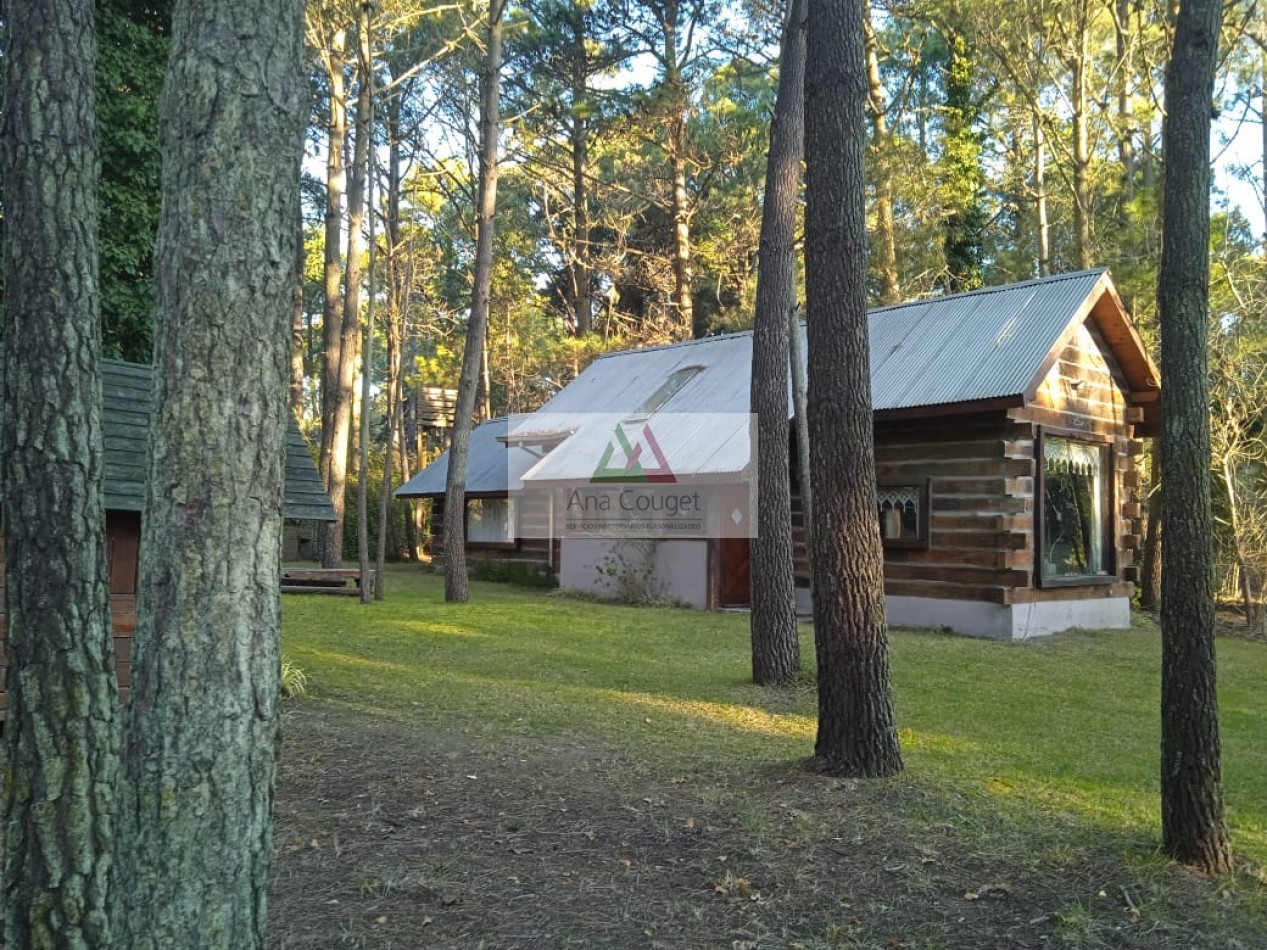 Cabaña de cuento en el bosque de Carilo.-