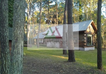 Cabaña de cuento en el bosque de Carilo.-